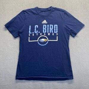 Adidas Womens Blue Shirt Size Small Short Sleeve L.C BIRD skyhawks
